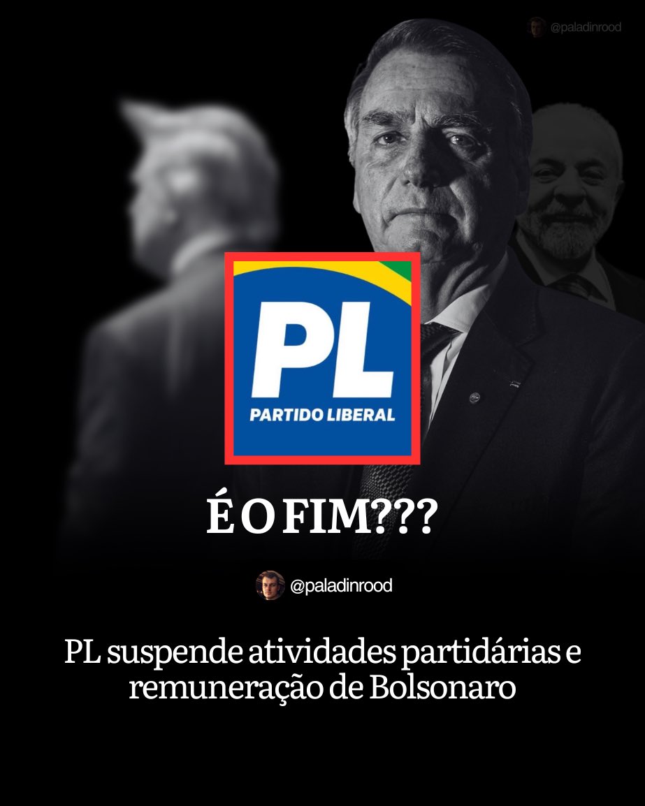 PaladinRood's tweet image. 🚨U R G E N T E‼️
PL suspende atividades partidárias e remuneração de Bolsonaro.

É O FIM???