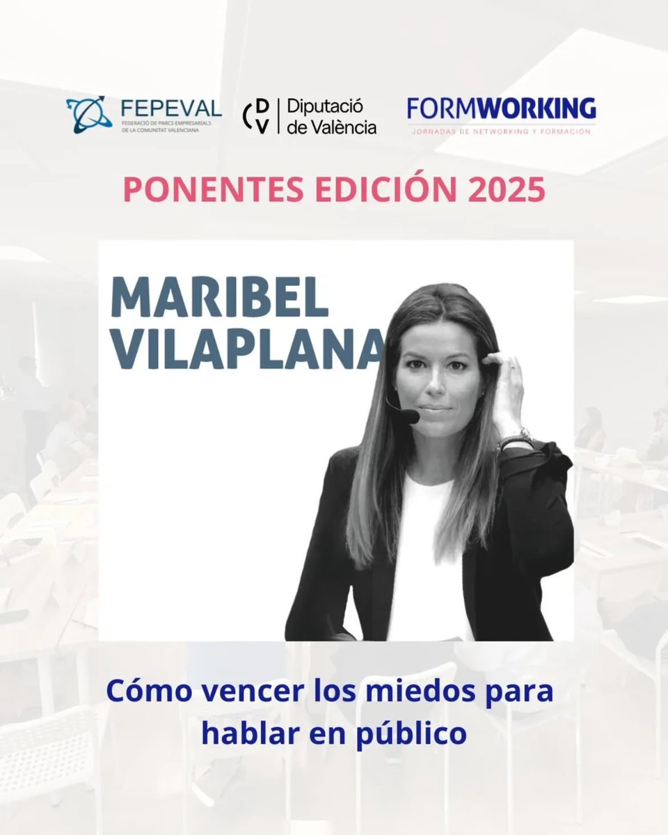 Ei, gent! Si teniu por a parlar en públic, ja sabeu, la <a href="/dipvalencia/">Diputació de València</a> i <a href="/FEPEVAL/">FEPEVAL</a> han preparat una xarrada amb una ponent que ha demostrat últimament tot el contrari: que no té ganes de contar tot el que sap.
Silenci patrocinat per Vicent Mompó
#MazónAPresó