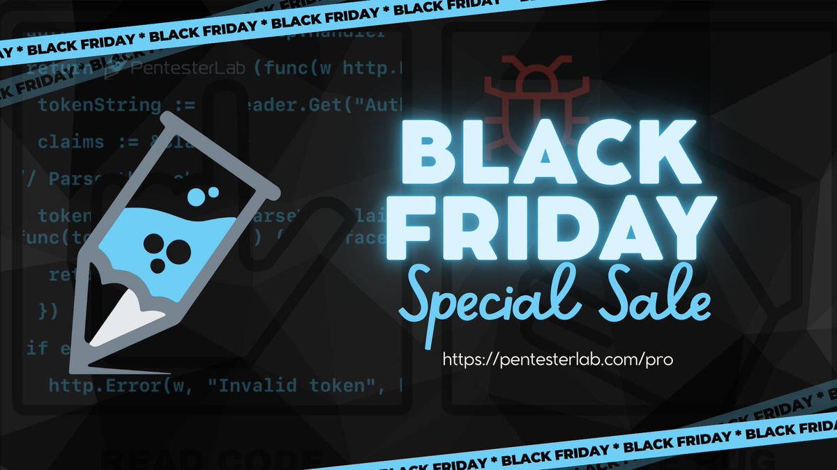 PentesterLab's tweet image. Black Friday at @PentesterLab 🧨

For a limited time:

🔒 1 year of PRO for $146.52 (instead of $199.99 / $239.88 if paid monthly)

🎓 Student special: 3 months PRO for $25.99 (instead of $34.99 / $59.97)

Hands-on labs. Real CVEs. Security code review training used by real…