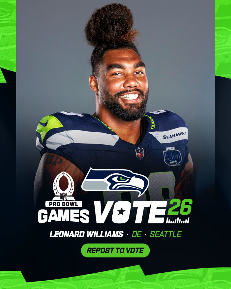 leonardwilliams's tweet image. It’s that time!! #ProBowl Voting is now live‼️ 

1 Repost = 1 #ProBowlVote 
#ProBowlVote  + Leonard Williams