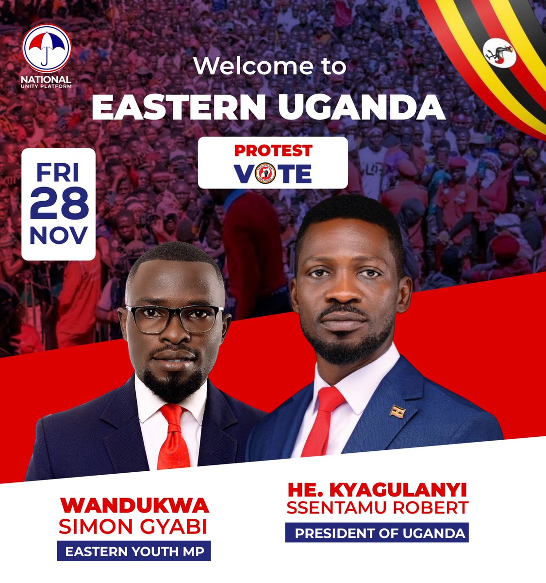 Tomorrow we shall be hosting our President in Eastern Uganda in Jinja and Iganga. 
Karibu Sana Raisi ✊🏿
Sauti Ya Mabadiliko