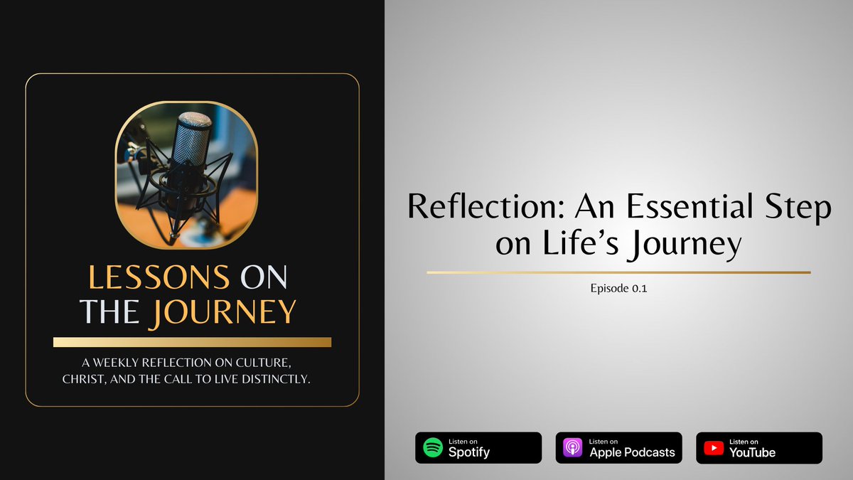 LessonsJourney's tweet image. New Episode Alert 🔔🎙🔔

Discover how reflection, rooted in a Christian worldview, empowers us to live as salt and light, offering a counter-narrative to the fast-paced demands of modern life.

🎧  Spotify, Apple Podcast, YouTube: linktr.ee/lessonsonthejo…

#lessonsonthejourney