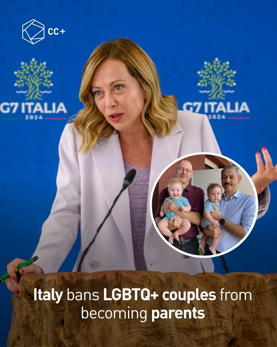 Biology bans gay couples from becoming parents.

Italy bans them from buying children.