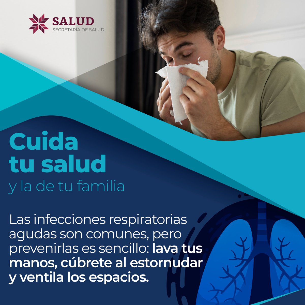 Quadratin_Hgo's tweet image. Previene las infecciones respiratorias. 🦠
Mantén tus espacios ventilados, lávate las manos con frecuencia y cúbrete al toser o estornudar. Pequeños cuidados protegen a toda la familia. 😷

#PrimeroTuSalud