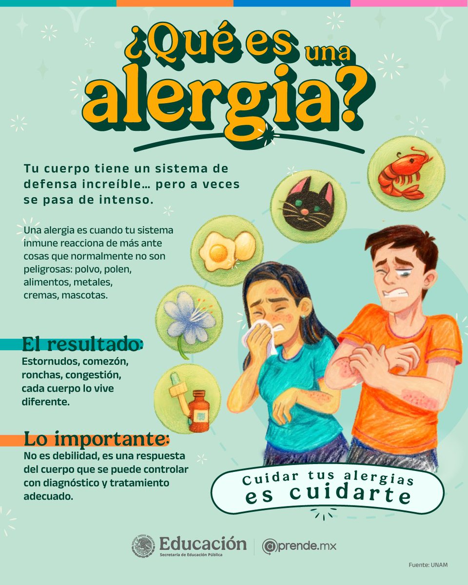 Las alergias no son drama, son reacciones de tu cuerpo ante cosas que no deberían afectarte. 😤

Identificar qué las detona y atenderlas a tiempo puede transformar tu día a día. 💥🔍