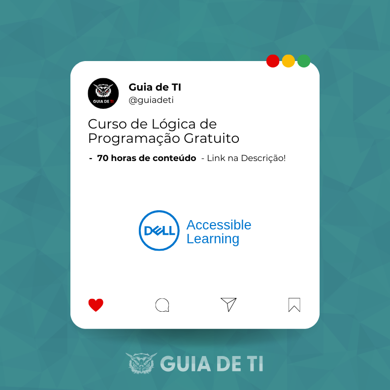 guiadeti's tweet image. Curso de Lógica de Programação Gratuito da Dell

guiadeti.com.br/noticias/curso…

Curso gratuito da Dell com 70 horas para aprender lógica de programação e algoritmos do zero. Sem pré-requisitos e com acompanhamento pedagógico.