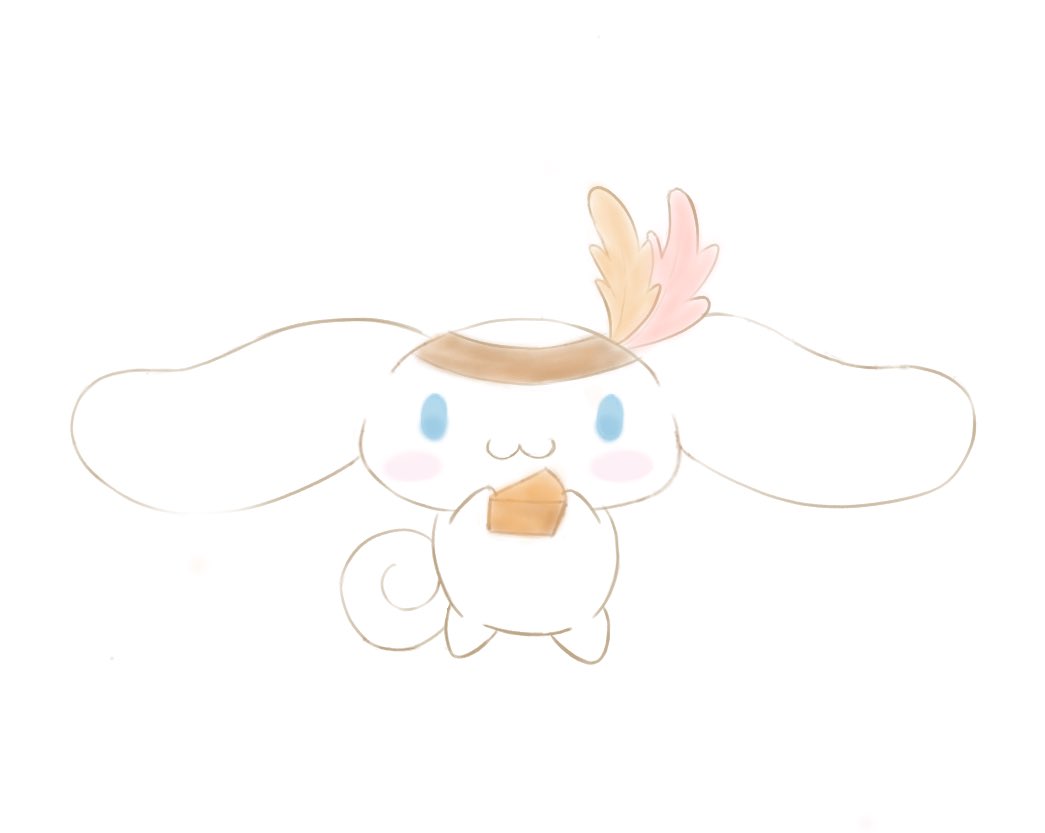 Cinnamoroll says happy thanksgiving and have a slice of pie >⩊<