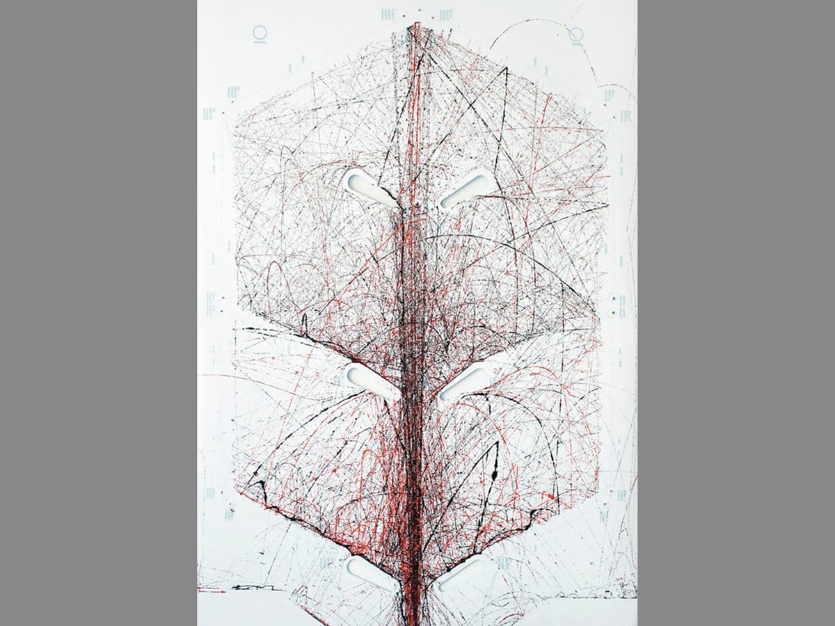 christianbok's tweet image. STYN #3 by Sam Van Doorn (who paints a picture, using inked balls in a pinball machine):