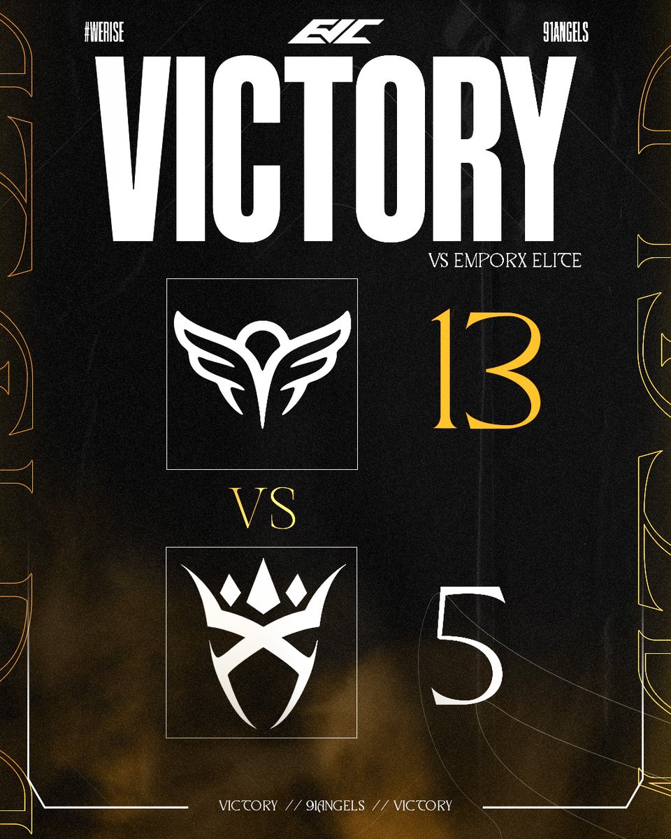 91Angels Uprising dominated the group stage of <a href="/EVCtournaments/">EVC</a> and punch through to the playoffs with momentum. 

Congrats to the entire team for the hard work, teamwork, and unwavering dedication. 

✦<a href="/CxrryMaxi/">CxrryMaxi</a>
✧<a href="/nocyofficial/">Nocy</a>
✦<a href="/Bexi_MT/">Bexiii</a>
✧<a href="/lewalfps/">LEWX</a>
✦<a href="/KrischkoVLR/">krischko</a>

Management: