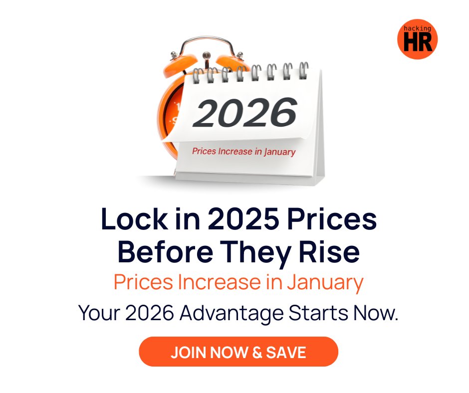 hacking_hr's tweet image. ✨ The shift is coming, and we’re giving everyone a fair heads-up.

Starting January, Hacking HR memberships will move to 2026 pricing… which makes right now the moment to lock in the 2025 rate 🔐

If you’ve been circling the idea of growing your HR career, this is the window…