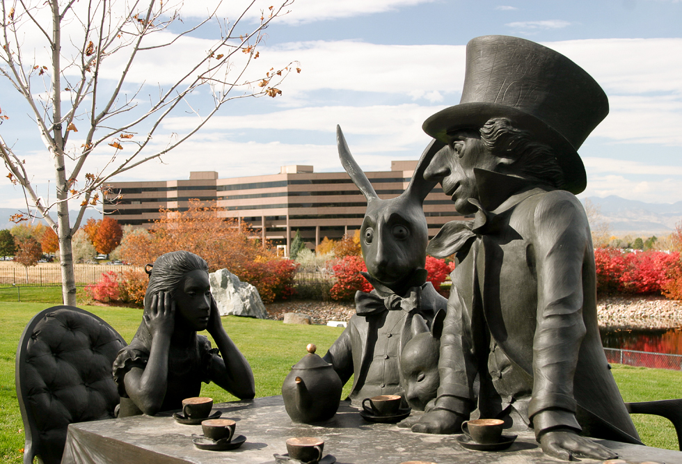 We would like to say thank you to all of the visitors, members, and artists who make MOA a vibrant place in the Denver art community. We are grateful for you!

Image: Harry Marinsky (b. 1909 - 2008) The Mad Tea Party, 1994, bronze,  6' x 10' x 6', (Alice in Wonderland series)