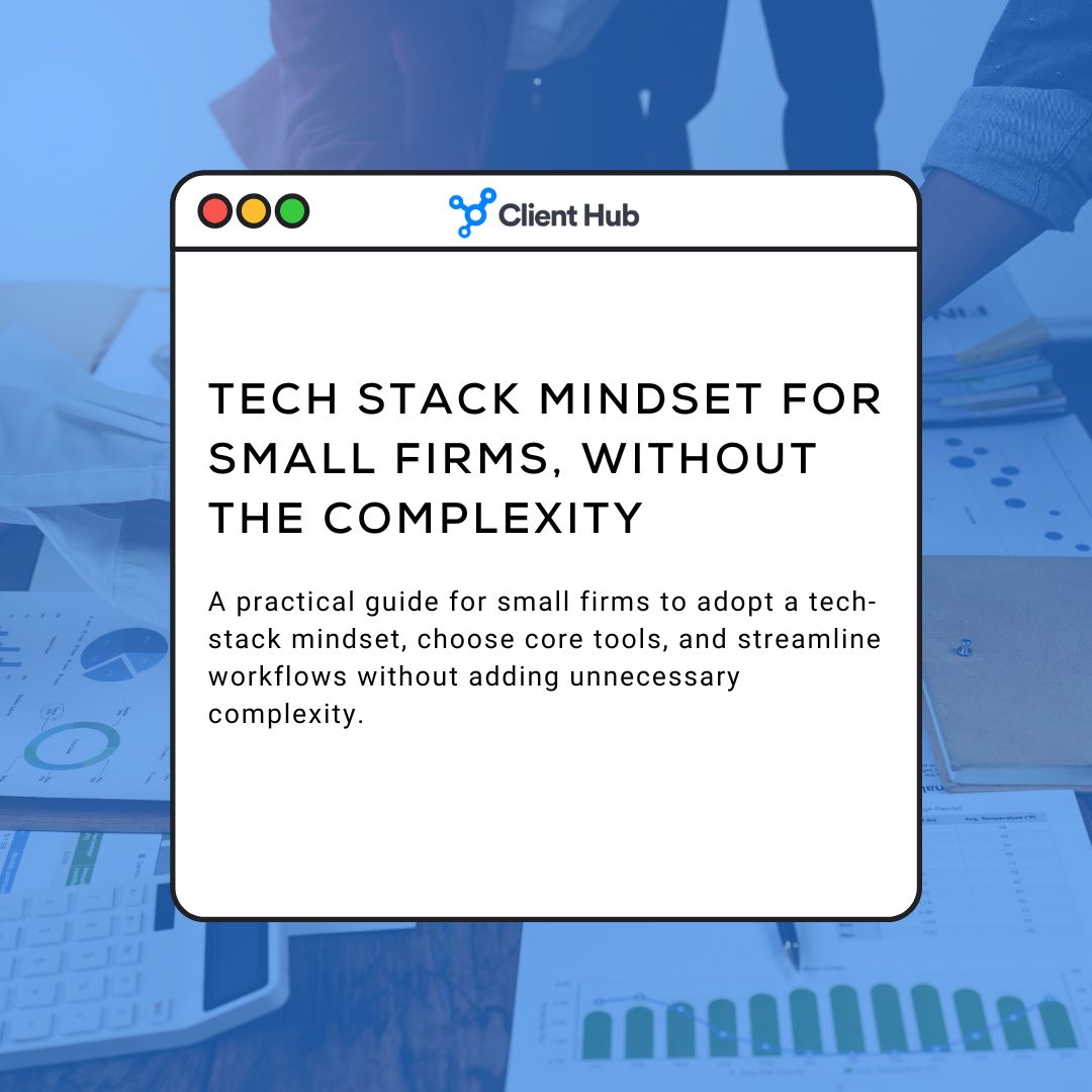 ClientHubApp's tweet image. More apps doesn’t always mean better systems.
Check out our latest article on how small firms are simplifying their tech to build stronger, faster workflows:
clienthub.app/blog/tech-stac…

#ClientHub #AccountingTech