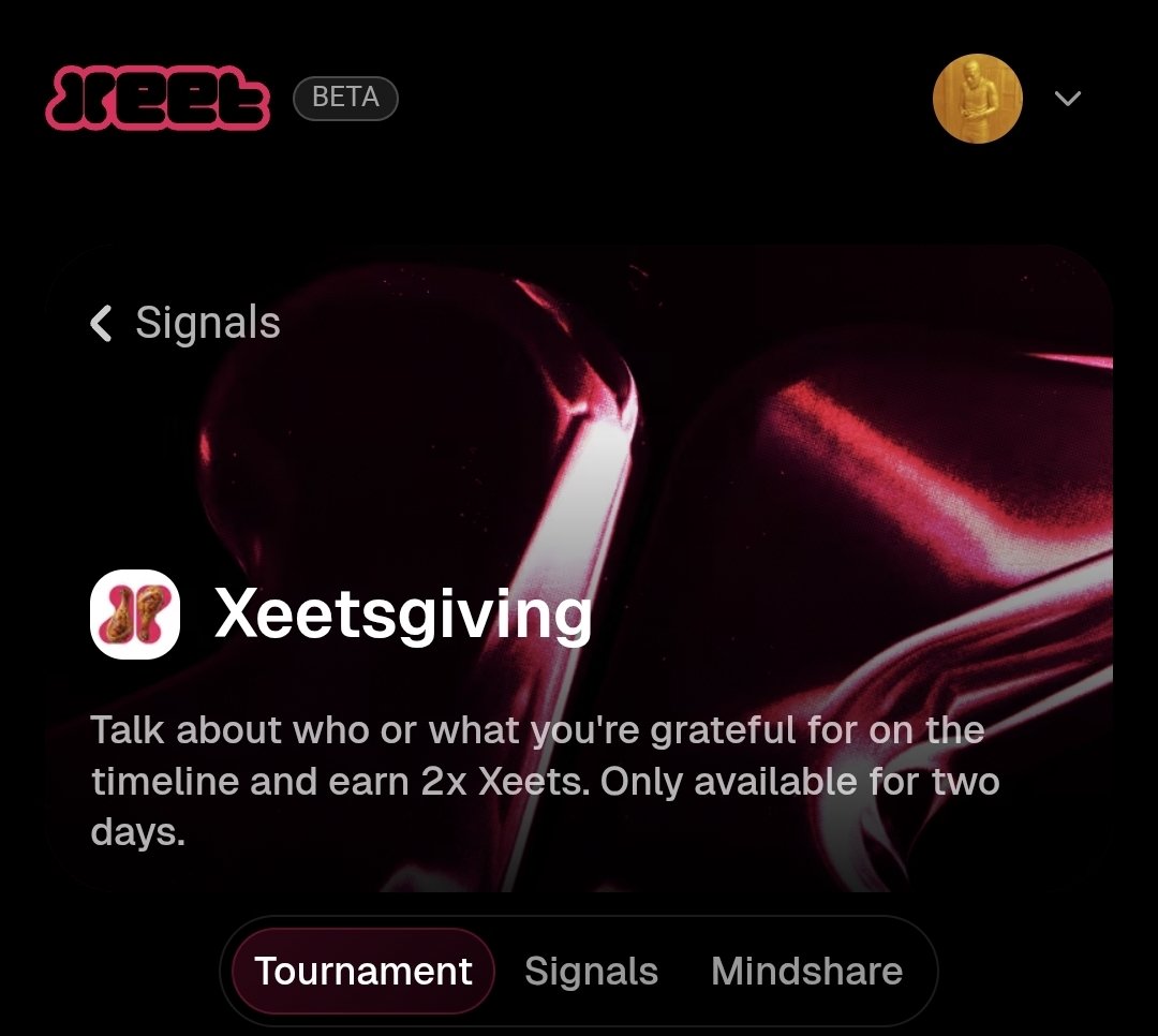 First_alphas's tweet image. Xeetsgiving is live and will be active for just 2 days

@xeetdotai  thanksgiving tournament is about posting about what you&apos;re grateful for and you earn 2x Xeets.

I&apos;m grateful i havent given up, I&apos;m grateful for my parents, I&apos;m grateful that I always have a place to go even when…