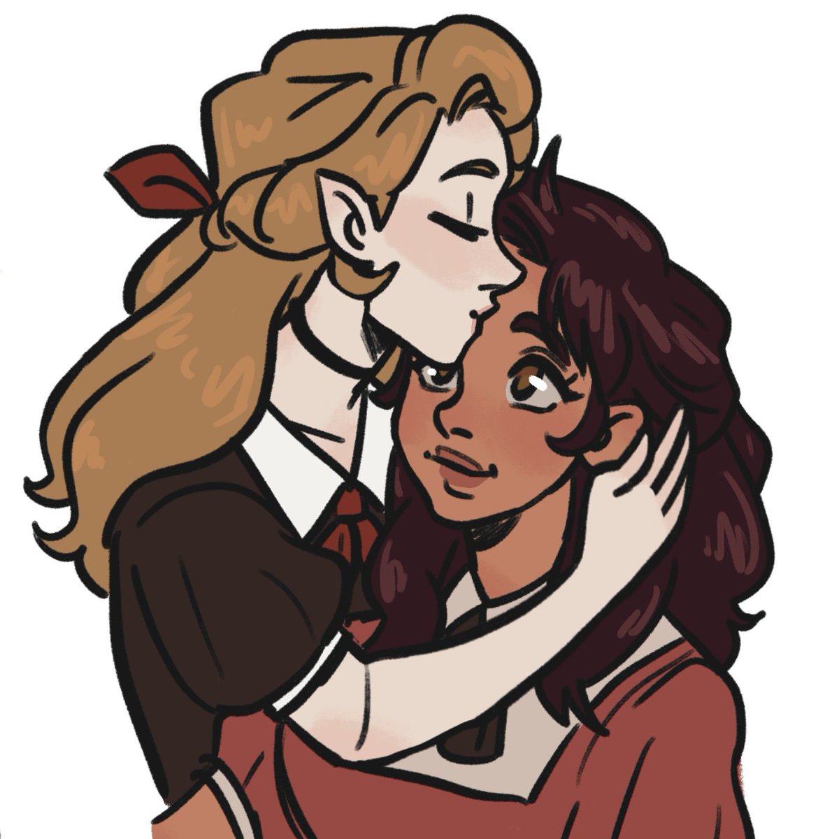 BooBug13's tweet photo. Forgot to post these here…

Lina is her best friend’s girlfriend, so naturally they are girl friends 😘

Second one down!
#kissmetertrend #kissmeter #bomc https://t.co/o0zCIT033M