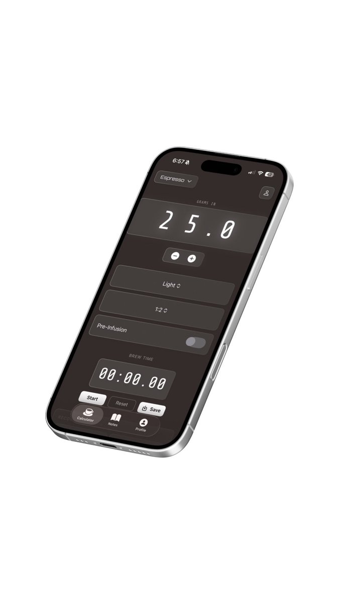 jaron_mobley's tweet photo. I kept bouncing between a note on my phone and random ratio calculators just to dial in pourovers and espressos so I built something to make my coffee ritual less hectic. 

It’s called pucknote (cool name right?) 

1/2 https://t.co/kcSJNRqawQ