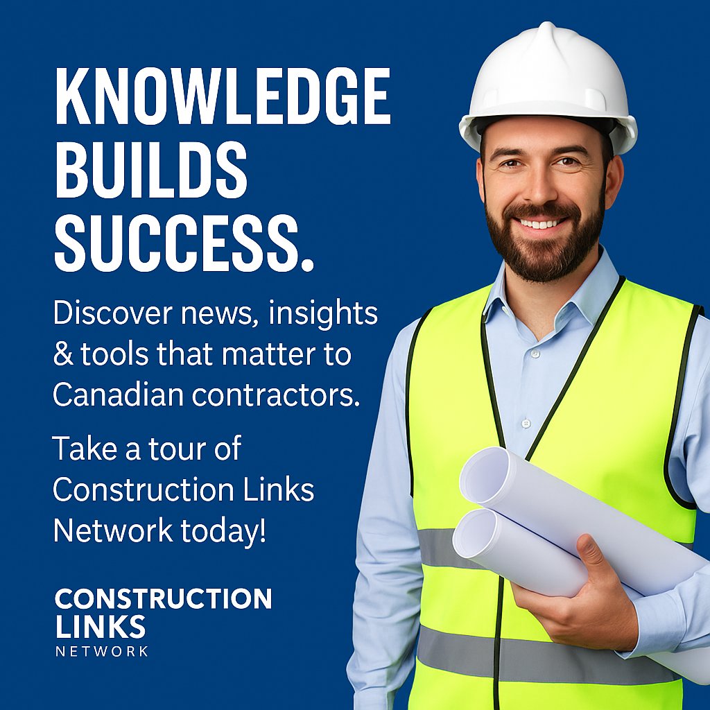 constructca's tweet image. 👷‍♂️ Knowledge builds success. Discover news, insights &amp;amp; tools that matter to Canadian #contractors. Take a tour of Construction Links Network today! 🔧📊 👉 t.ly/FAqAf 

#ConstructionLeaders #BuildSmarter #ConstructionMarketing