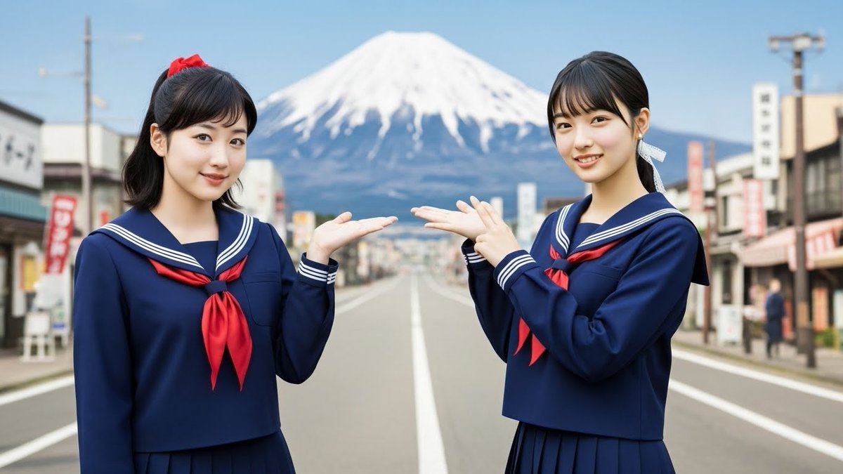 Poyom_f's tweet image. #AIart #AI美女 #セーラー服 #制服　
おはようございます！
富士山がきれいに見える季節になって来ました。
少しずつ寒くなってきましたので、体とともに心も温めていきましょうね。楽しい金曜日をお過ごしください。