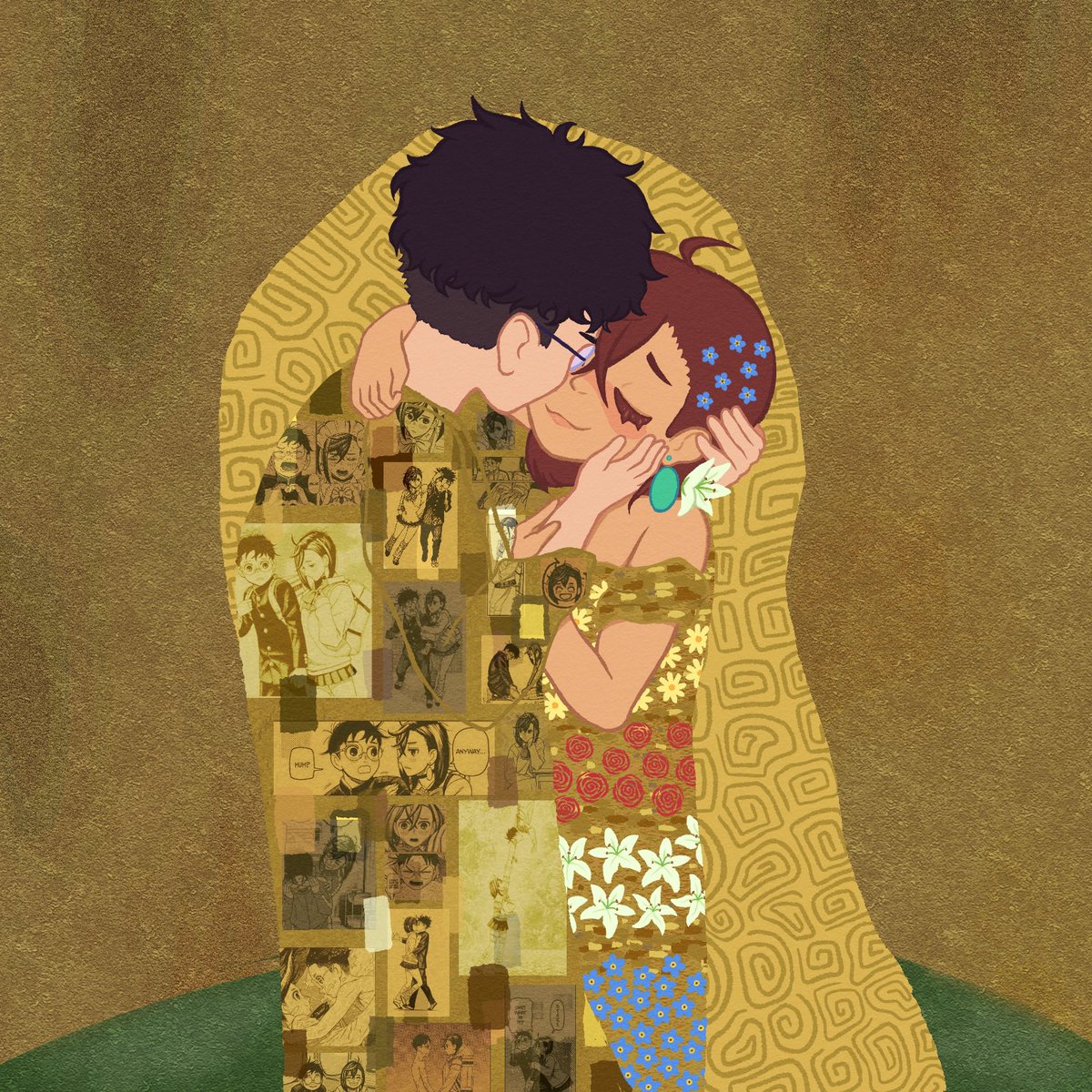 Redraw of “the kiss” 
#dandadan #ダンダダ