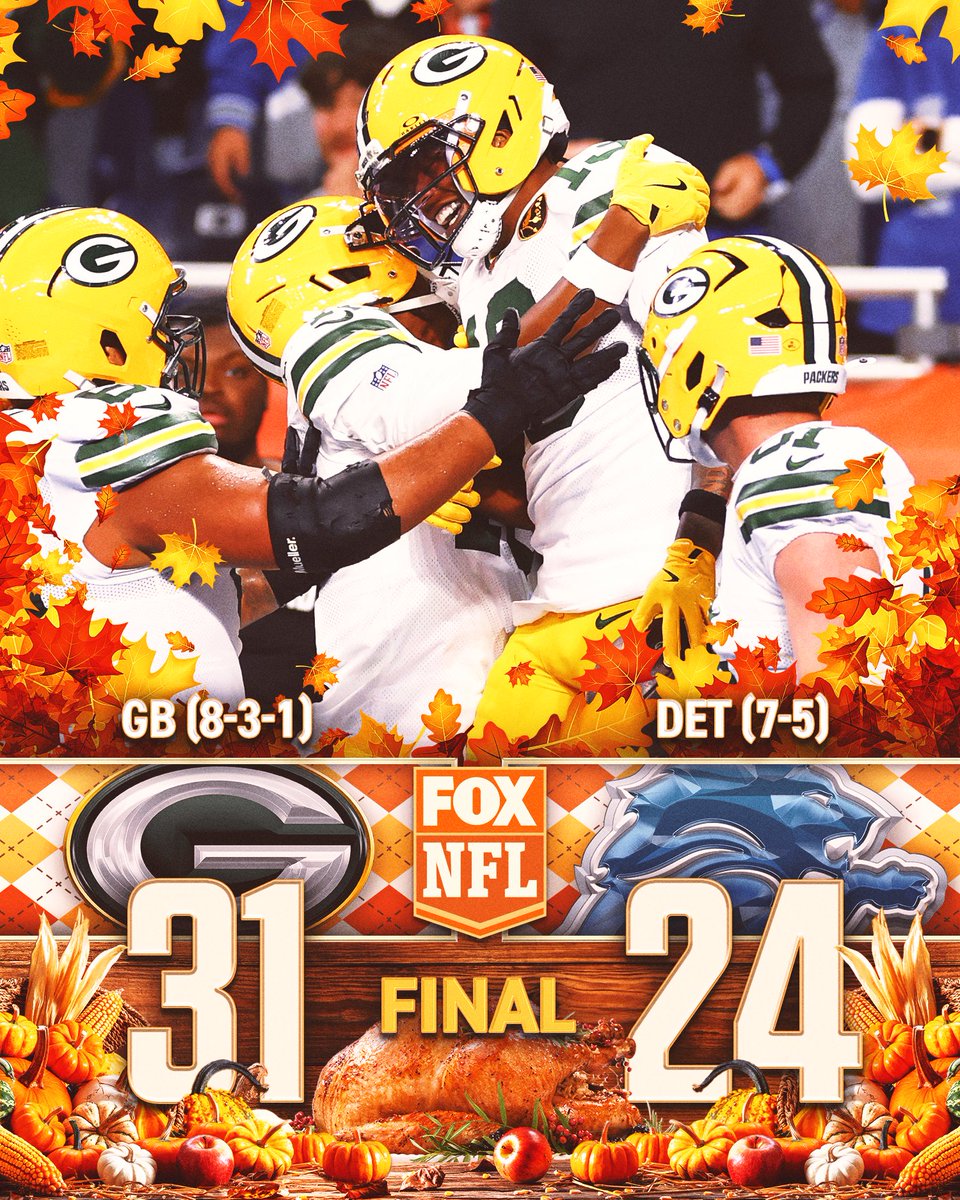 Packers spoil Thanksgiving in Detroit! 🧀