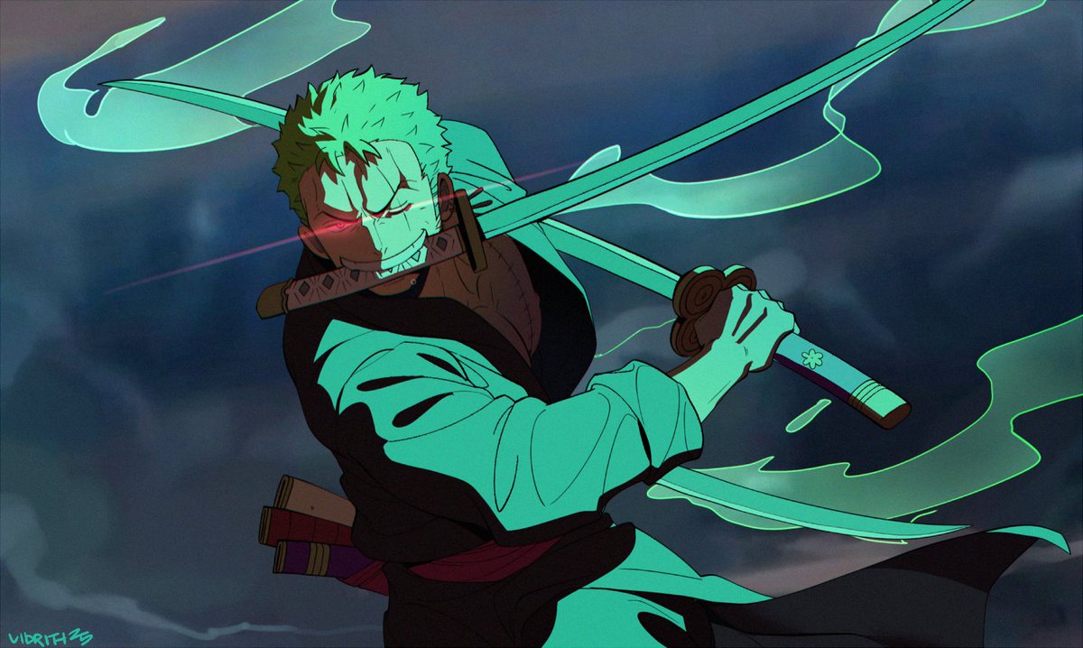 Started this pic of Zoro a while back, was supposed to be a proxy for magic card but I got lazy 😅