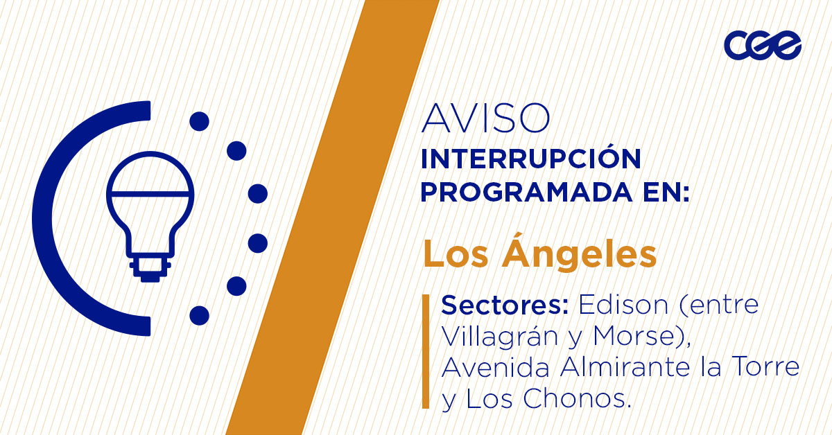 CGE_Clientes's tweet image. Para mejorar la calidad del suministro de nuestros clientes de #LosÁngeles, este viernes, entre 09:00 y 15:00 horas, se realizará una #InterrupciónProgramada (sectores en la imagen 👇) debido a trabajos de mejoras. Recuerda desconectar tus artefactos 🔌