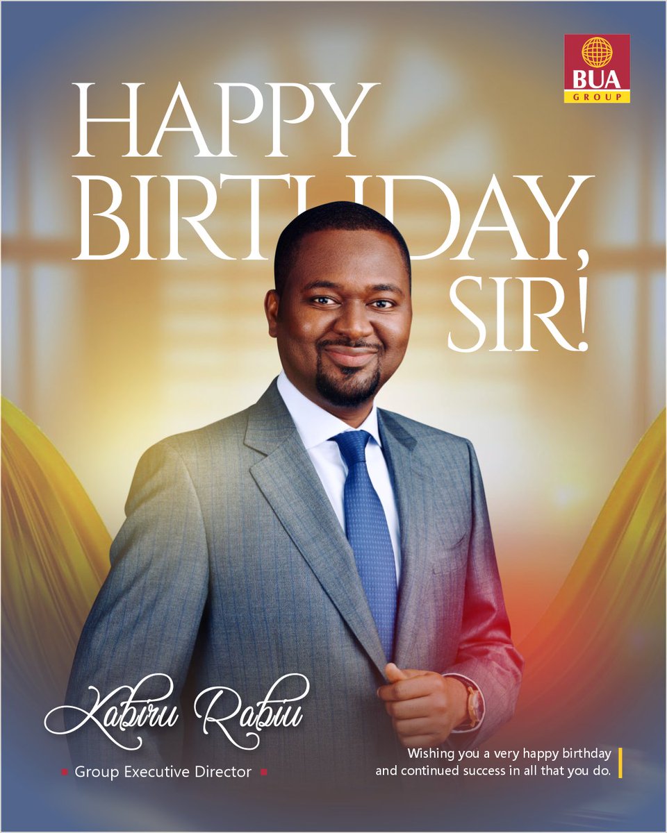Happy Birthday, Sir!

We celebrate not just your special day but the remarkable leadership you provide all year long. May your year ahead be marked with growth, accomplishments, and moments of well-deserved joy.

Thank you for all you do.

From all of us at BUA Group

#BUAGroup