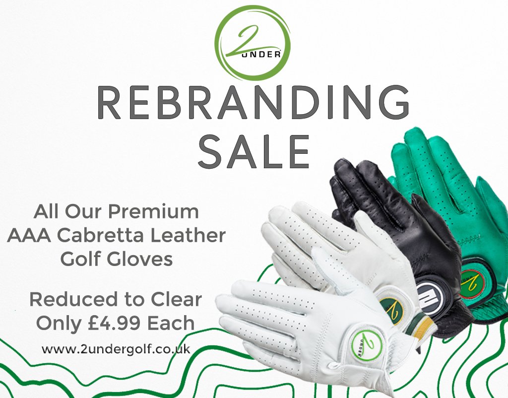 si_grady's tweet photo. 🚨 2Under Golf Clearance Sale! 🚨
We’re updating our products with a brand new logo… which means YOU get a steal.
 Our premium Cabretta leather gloves (old logo style) are just £4.99 each.
Yes, £4.99 for tour-quality grip and comfort.
⛳ Shop now:  https://t.co/7bIFjDSnVi https://t.co/dK5wKQdvsg