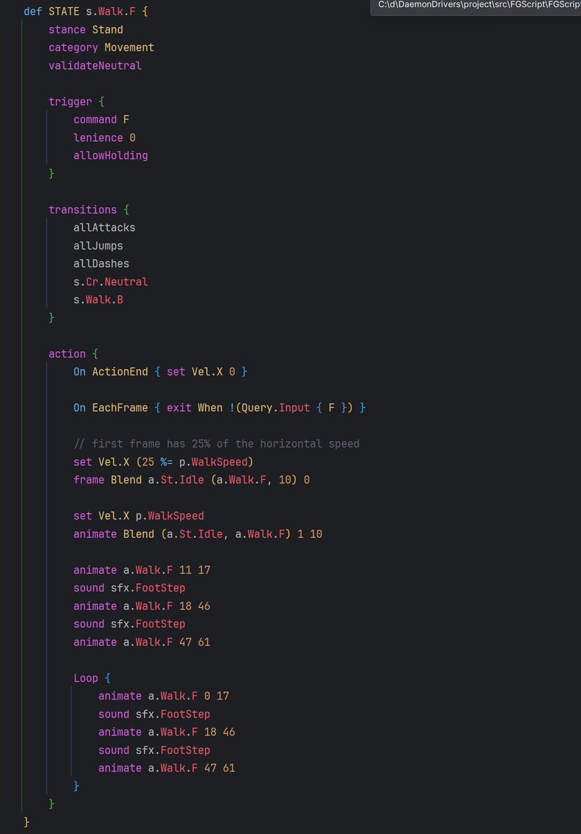 LucasTeles42's tweet image. Sneak peek at my F# DSL for defining fighting-game character states 

#fsharp #dotnet #gamedev #indiedev #fightinggame
