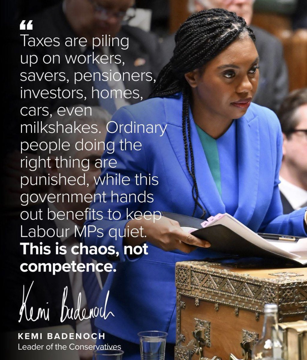 I back the Conservatives and Kemi.