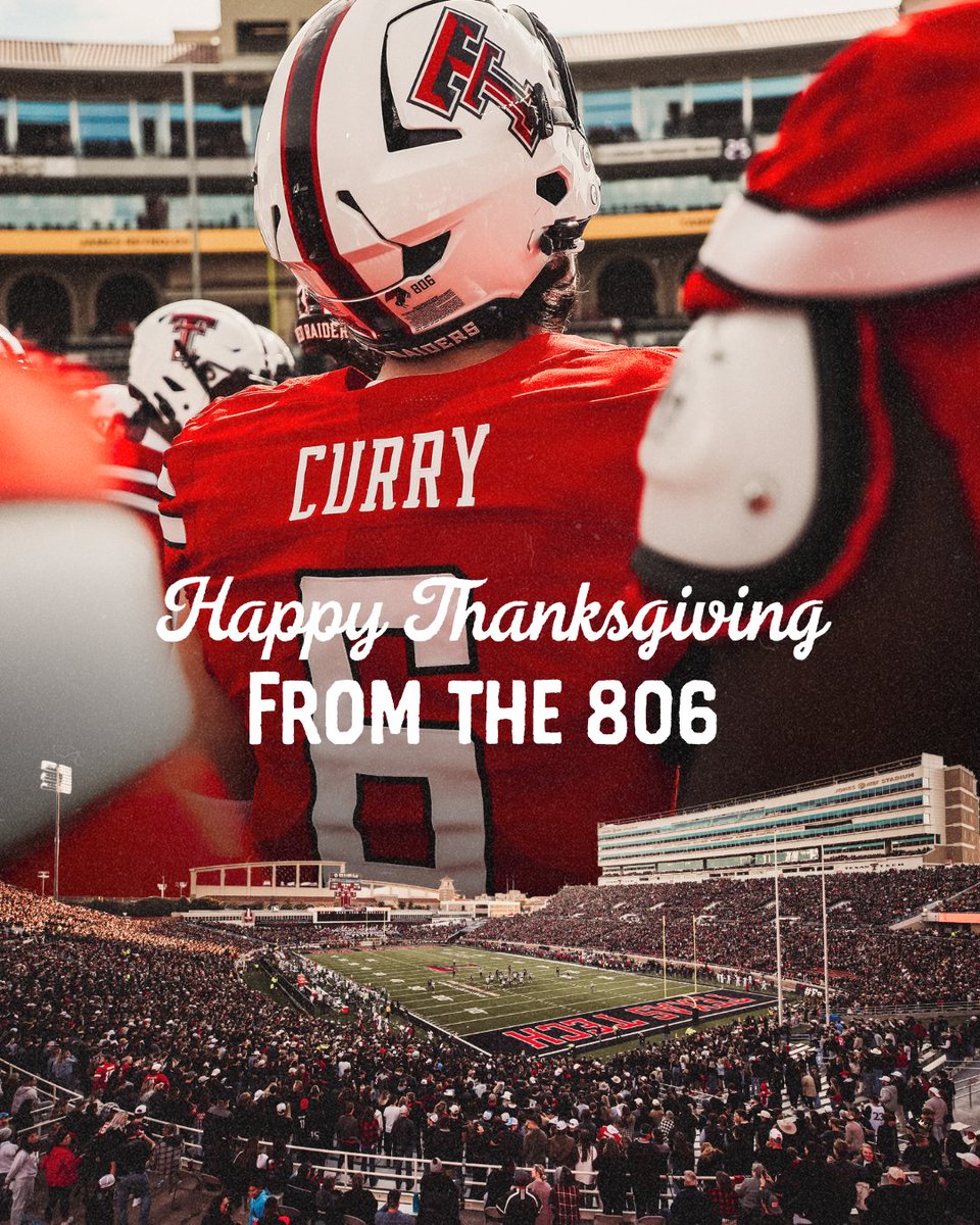 Thankful for my people.
Thankful for this city that raised me.
Thankful for the opportunity to play this game where it all started.

Red Raider Club, Happy Thanksgiving from the 806!