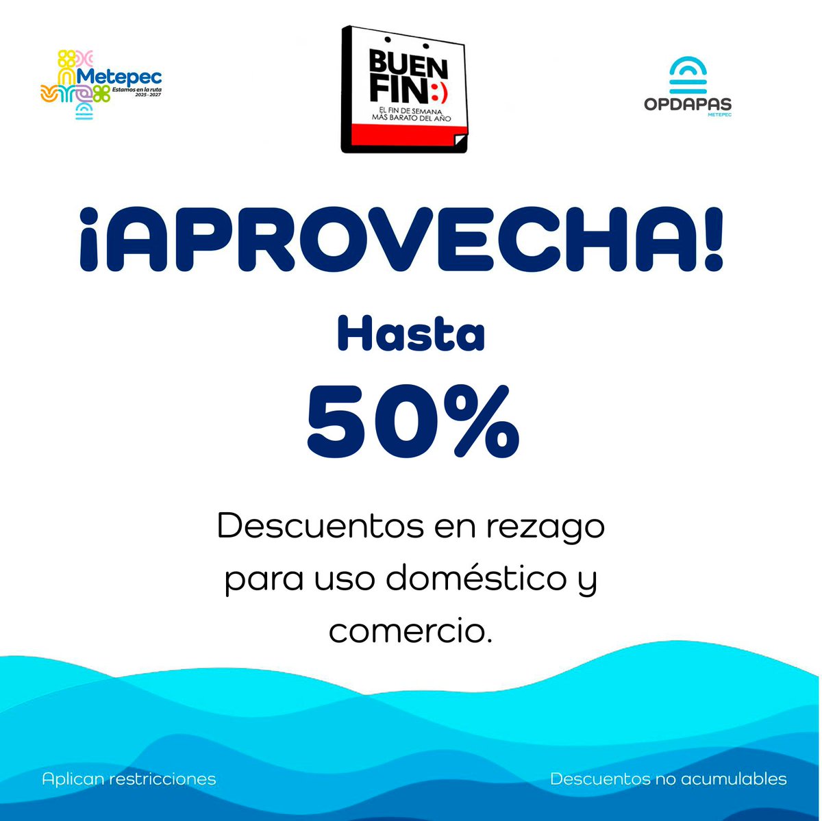 MetepecOPDAPAS's tweet image. Aprovecha nuestros descuentos y ponte al corriente
#EstamosEnLaRuta
@FerFlores_Emp 
@MetepecGobierno