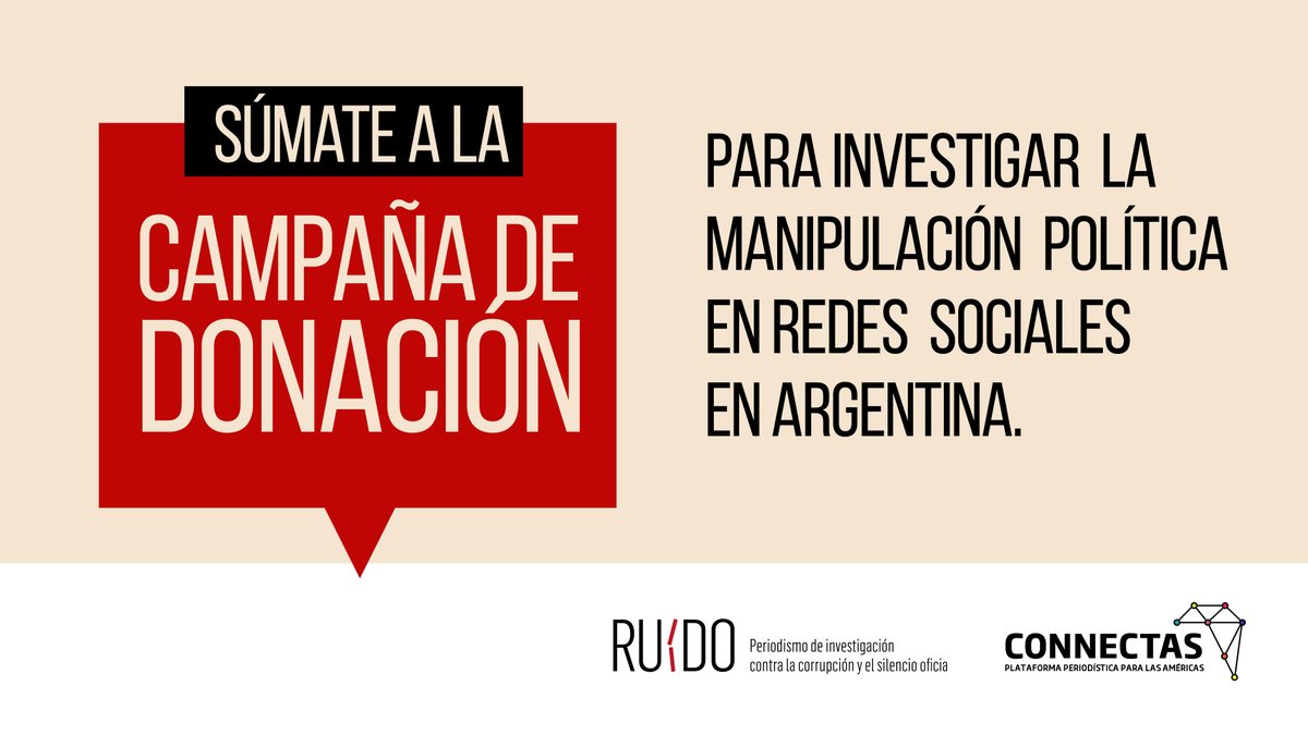 ConnectasOrg's tweet image. ¿Sabías que el dinero de tus impuestos se usa para manipular tu opinión? 🤨📲
Desde @RuidoRed  y @ConnectasOrg   estamos investigando para hacer visible lo que los políticos quieren que siga oculto.
Tu aporte cuenta💪 connectas.org/campana-donaci…