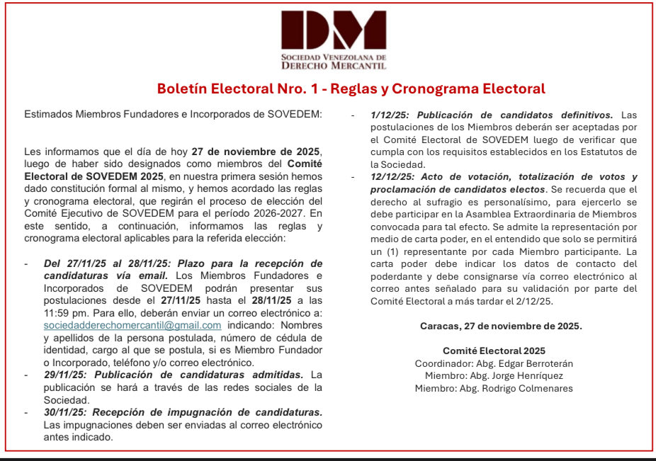 Sociedad Venezolana de Derecho Mercantil tweet media