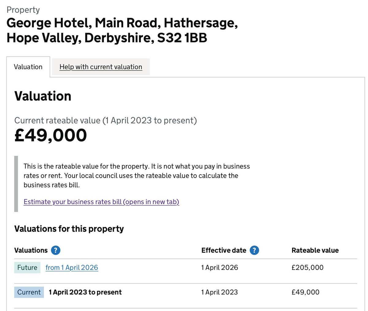 Rob_Hattersley's tweet photo. Rateable value on one of my pubs has gone from £49,000 to £205,000.  That’s a 318% increase! I thought the government were helping @UKHofficial out on business rates.  This is nothing short of another attack on businesses that cannot afford this. @UKHospKate https://t.co/J69eE9EFEY