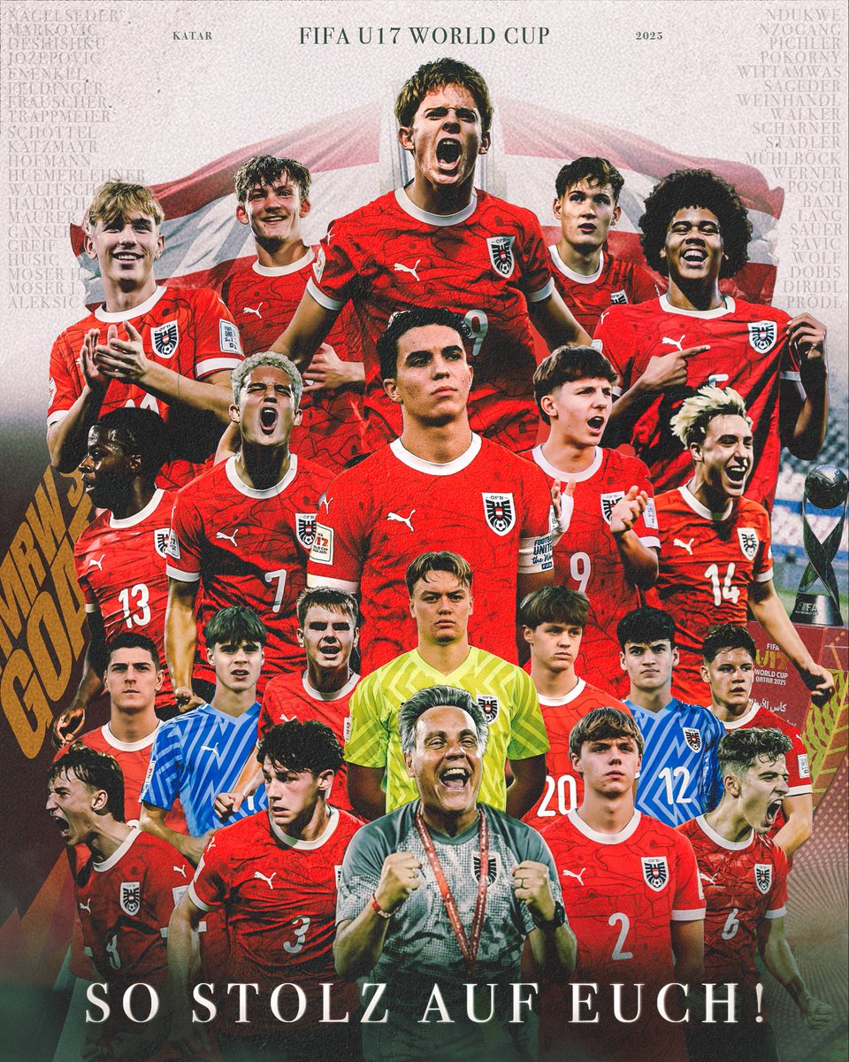 oefb1904's tweet image. Österreich! FIFA U17-Vizeweltmeister 2025! Ihr habt eine großartige Weltmeisterschaft gespielt! ⚽️🫶🏻🇦🇹 #GemeinsamÖSTERREICH #U17WC