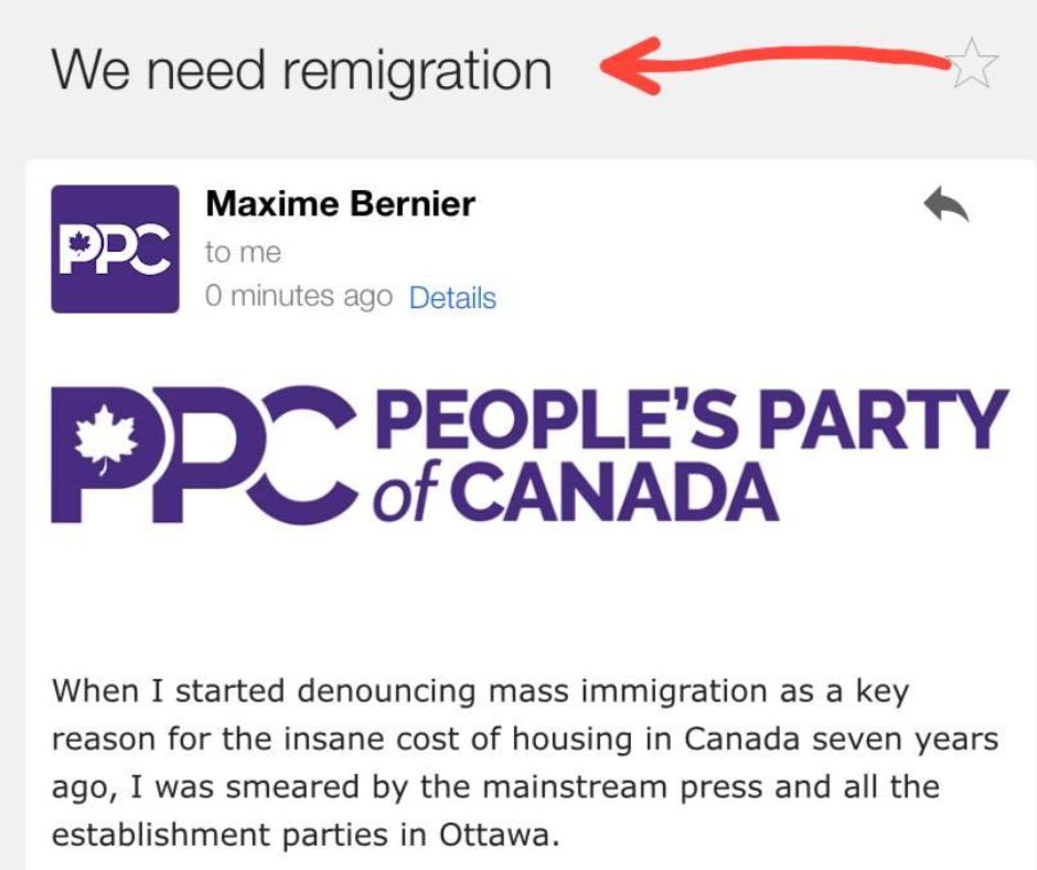 DominionSoc's tweet image. The PPC @peoplespca is the first political party to embrace the concept of Remigration

Everyday our views become more and more mainstream

Remigration is inevitable