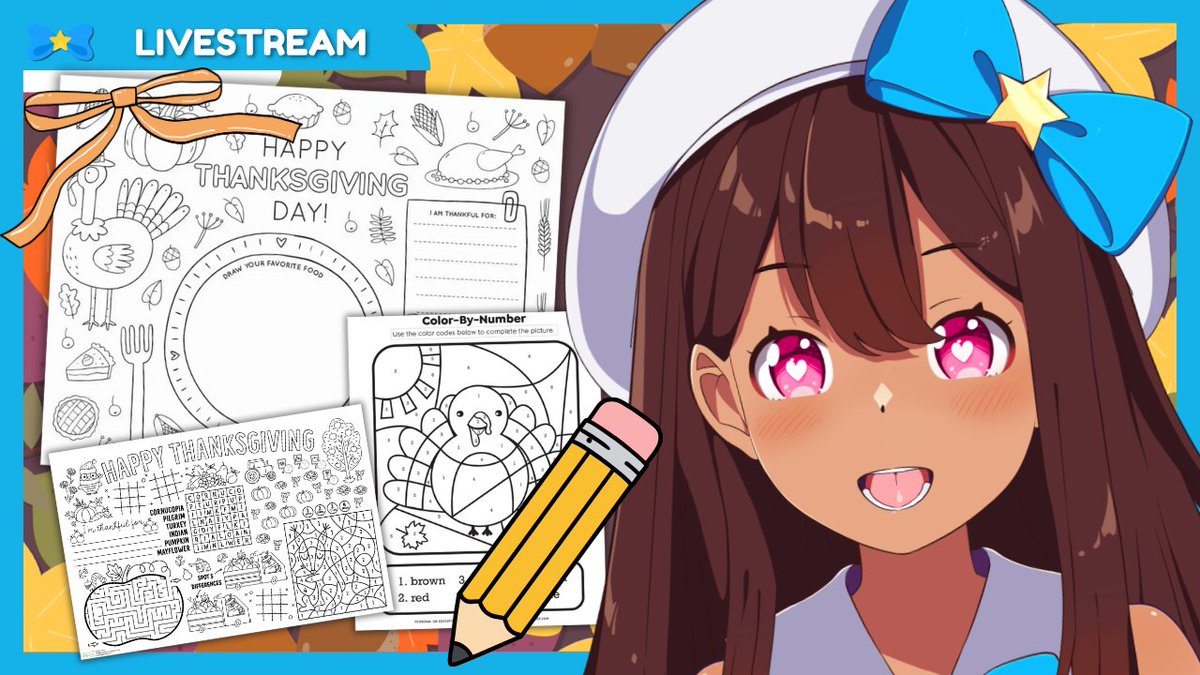 Happy Thanksgiving 🦃💕
Let's color activity pages together 📝
⏰3 PM PT | 6 PM ET
