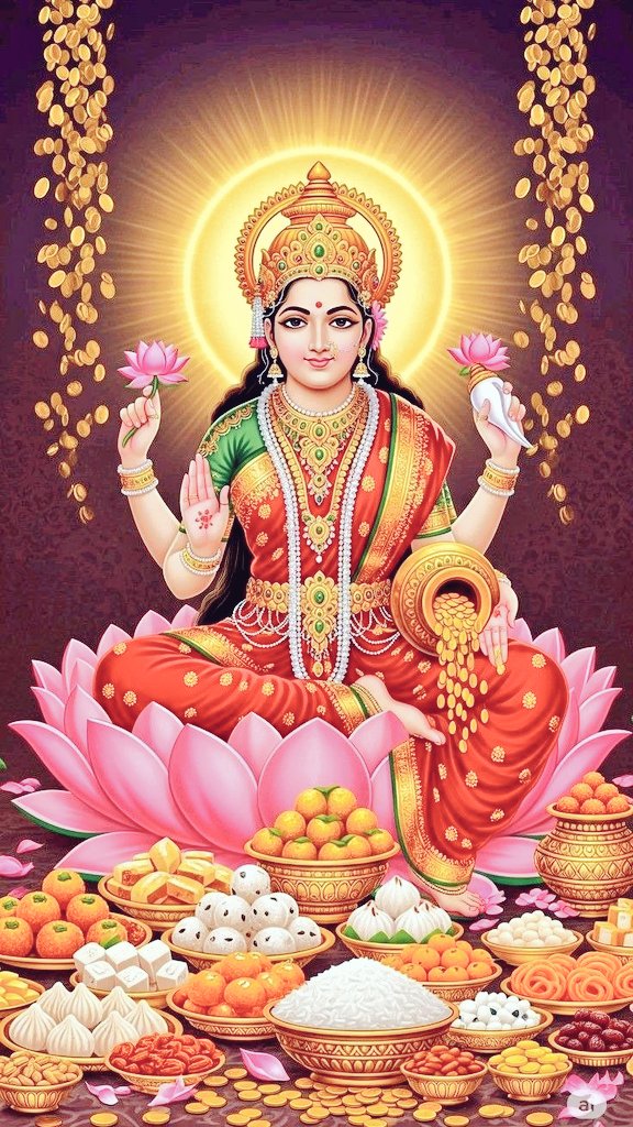The blessings of Goddess Lakshmi are the true wealth.