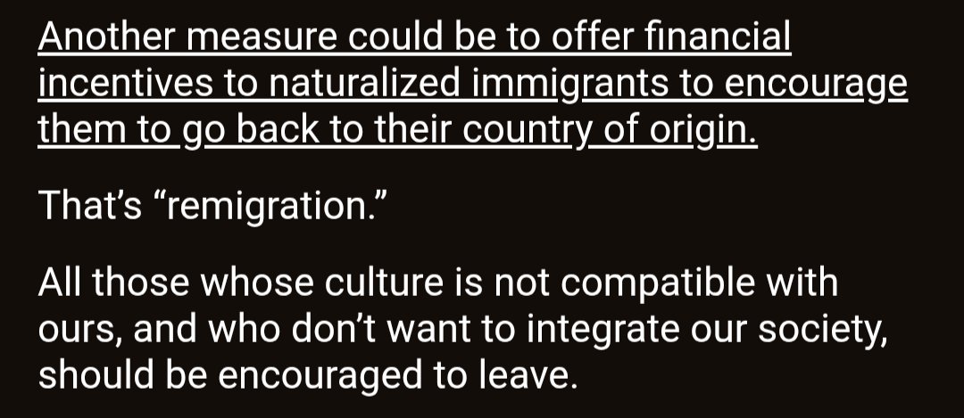 While I am happy to see politicians embracing Remigration, I am disappointed that the PPC is trying to redefine and water down this important term

What they describe here is a Voluntary Repatriation Program and it is only one aspect of Remigration 

This is an important step