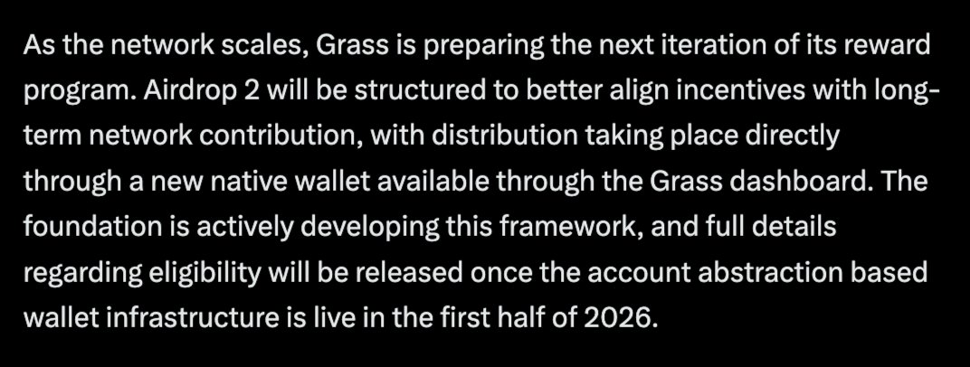 Grass Airdrop 2 Update &amp; Major Highlights! 🌱

Yesterday, <a href="/grass/">Grass</a> held its first call for $GRASS holders and network participants. Here are the key takeaways:

🚀 Massive Revenue Growth
Grass revenue has surged from almost zero to a projected $12.8M in Q4, with major AI labs