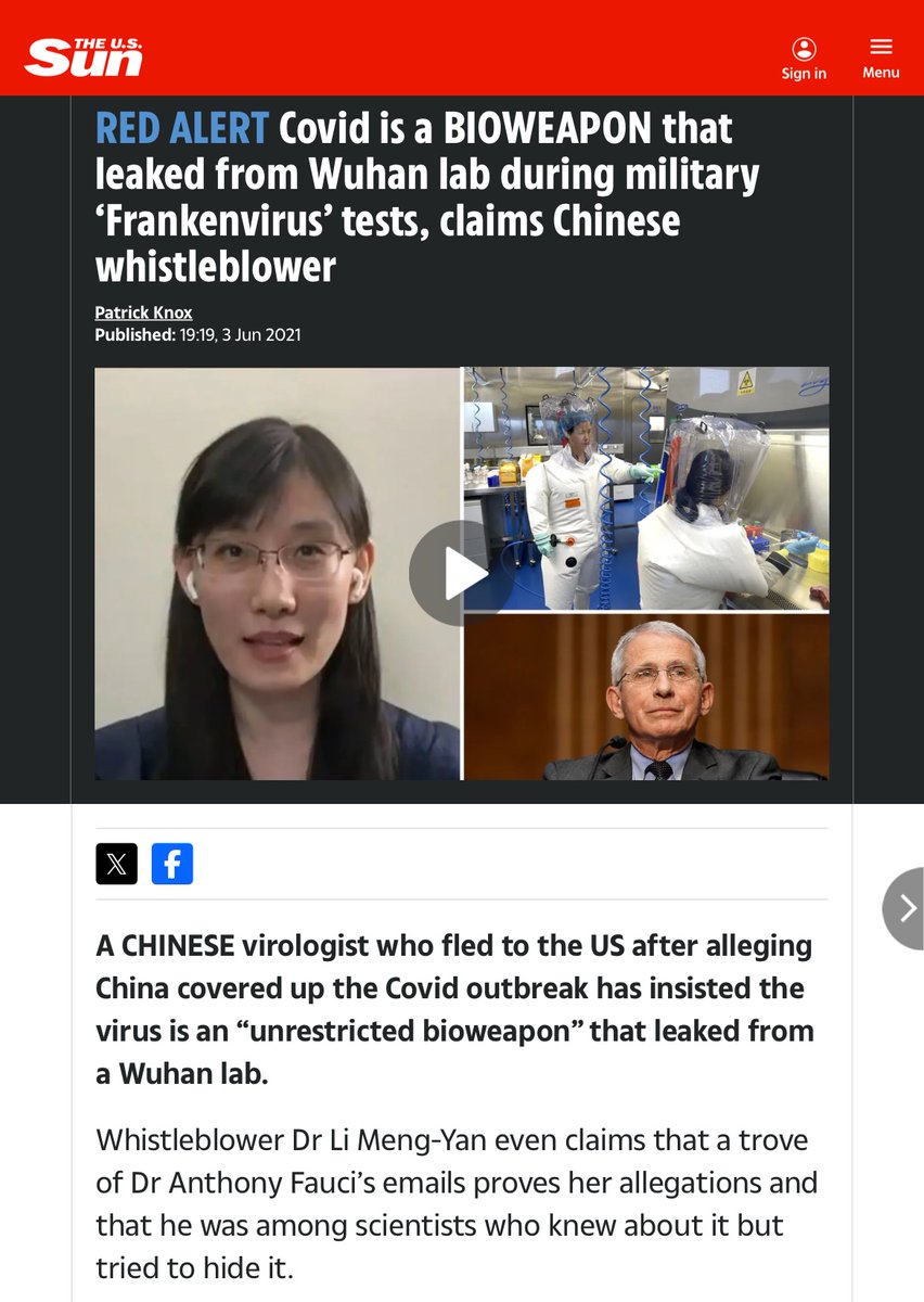 DrLiMengYAN1's tweet photo. Verified again✌🏻🤓
“Whistleblower Dr Li Meng-Yan  claims (with evidence) that a trove of Dr Anthony Fauci’s emails proves her allegations and that he was among scientists who knew about it but tried to hide it.” - Jun 2021
#UnrestrictedBioweapon
#COVID19 #PLA 
#ZC45 #ZXC21 https://t.co/eF6Sz9sCJ7