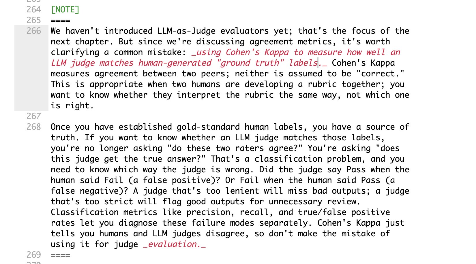 RT Shreya Shankar
we are not holding back in the evals book. if 10+ people have made the same mistake, we are going to tell you
Original tweet: https://x.com/sh_reya/status/1994159429269230073