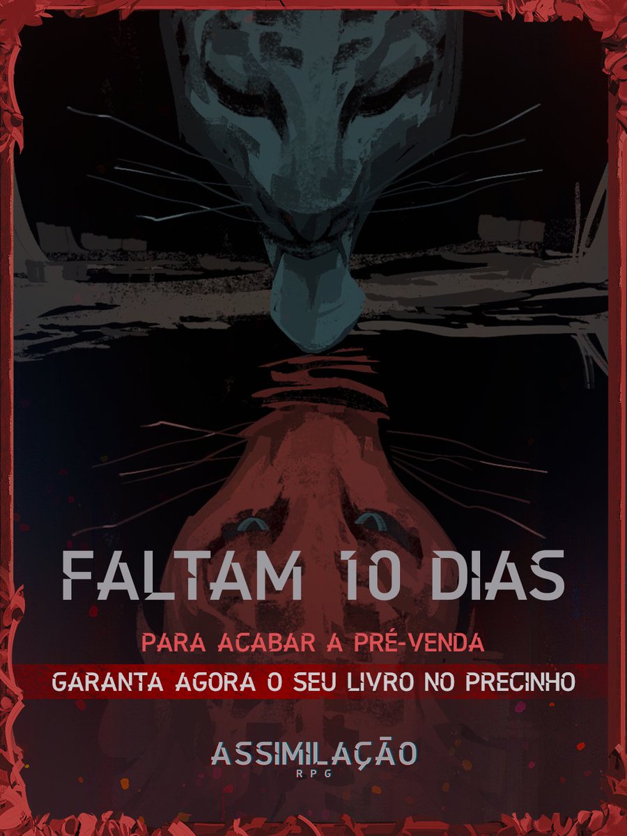 AssimilacaoRPG's tweet image. Família, em 10 dias acaba a pré-venda do livro Assimilação RPG!

Não deixa pra última hora , já garante o teu!
🔗 assimilacao-rpg.link/5iX7IhB

#AssimilaçãoRPG #ASRPG