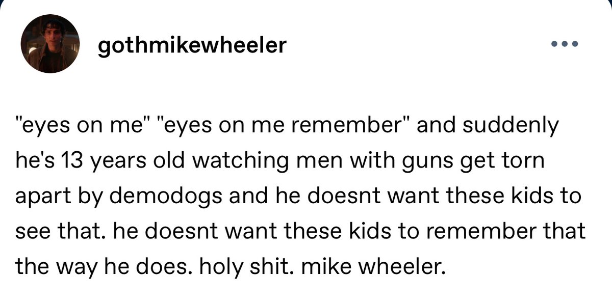 Mike Wheeler the sweetheart you are
