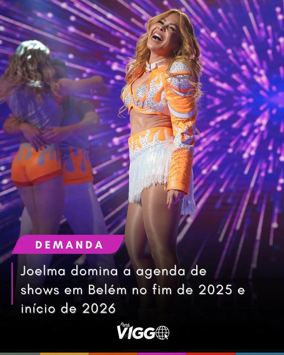 matheusviggo's tweet image. Joelma vai movimentar Belém neste fim de ano e início de 2026. A artista está com a agenda cheia na capital paraense, onde fará quatro apresentações de grande porte, todas já bastante aguardadas pelo público.

🌐 Saiba a agenda da cantora em portalviggo.com