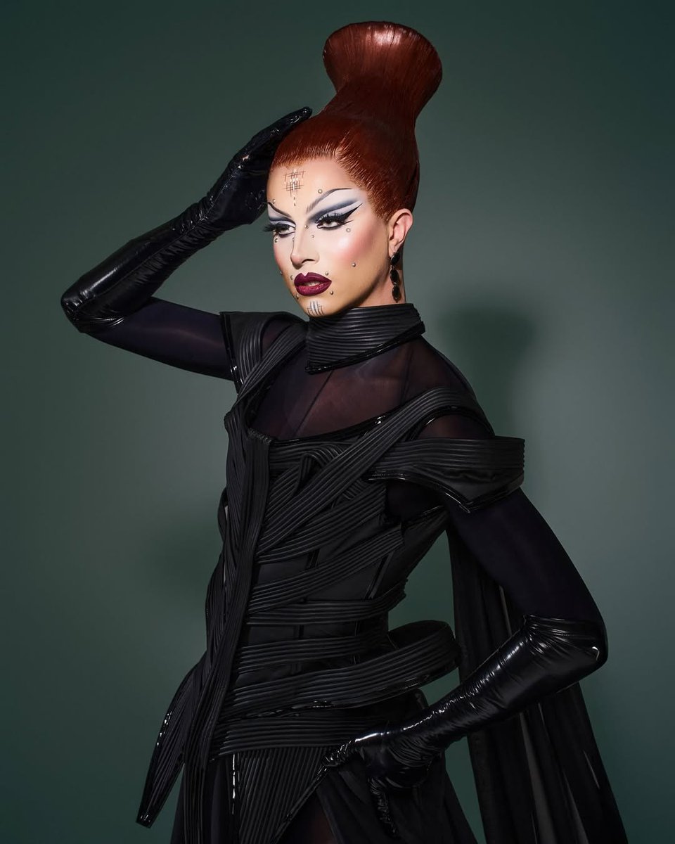 DragBasee's tweet image. Bones stuns in her finale eleganza look for Drag Race UK season 7.

#DragRaceUK
