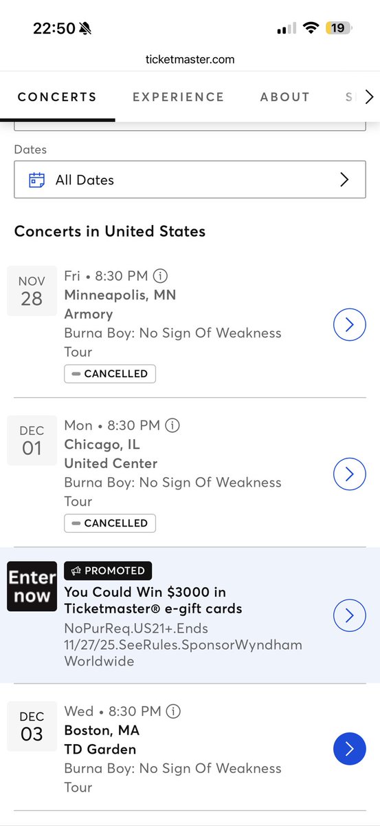 He has canceled another show in Chicago 🇺🇸 which was supposed to hold on December 1st.