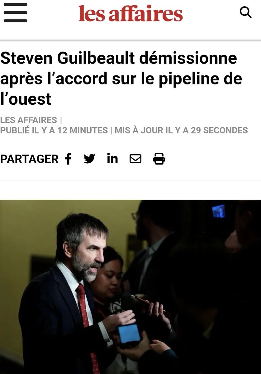 Le verni environnemental de l’ex-envoyé de l’ONU pour l’action climatique vient de s’écailler.
La démission de Steven Guilbeault expose le vrai visage du gouvernement Carney, qui approuve un nouvel oléoduc.

Comme Justin Trudeau qui avait acheté Trans Mountain pour 34 milliards
