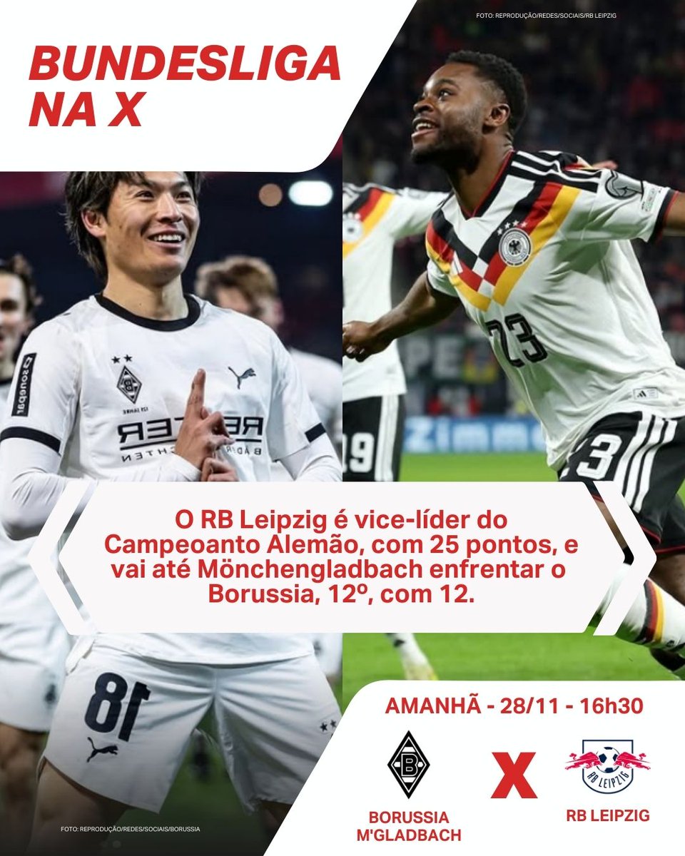xsportsbrasil's tweet image. Duelo interessantíssimo pelo Campeonato Alemão!

Tá do lado de quem?

ASSISTA BORUSSIA M'GLADBACH X RB LEIPZIG AO VIVO NA TELA DA ❌!

Acerte na ❌!

#Xports #borrusia #borussuamgladbach #rbleipzig #bundesliga