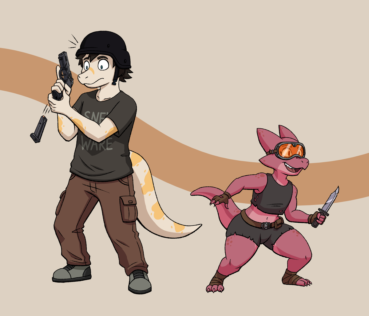 CallSignNine's tweet photo. Commission for @HelmetBarney!

Point and laugh at the snake guy for dropping the mag https://t.co/QeHcC4KfLM